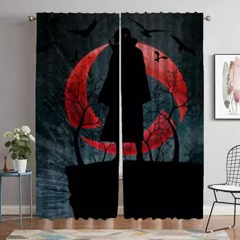 Тюль для спальни, шторы от насекомых, шторы от насекомых для гостиной, затемняющие шторы, 2 шт., занавески для украшения Хэллоуина W50xH70cmx2pcs-CL