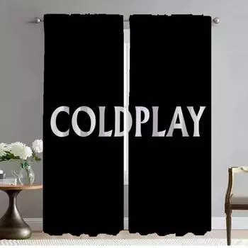 Тюль для спальни Rock-coldplay Оконная штора для комнаты 2-панельные противомоскитные шторы для домашнего интерьера Шторы Оттенки Разделитель W50xH70cmx2pcs-CL