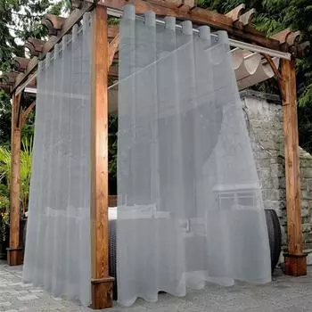 Tulle Mesh Sheer New Curtains Living Room Rod Pocket Window Curtain Panels Bedroom Semi Sheer Voile Curtains White/Black/grey 1PC 132x183cm