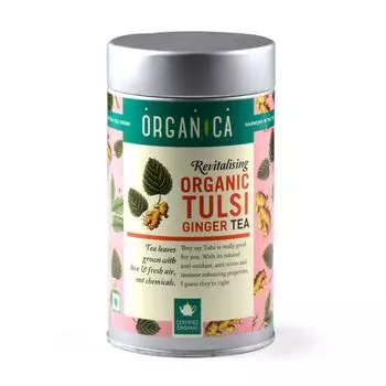 Тулси чай с Имбирем (75 г), Organic Tulsi Ginger Tea, Organica