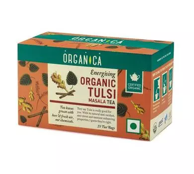 Тулси чай с Масала (25 пак), Organic Tulsi Masala Tea, Organica