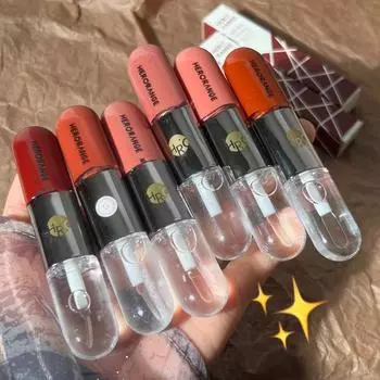 Туман, рассеянная матовая глазурь для губ, двусторонняя помада-дождевик, увлажняющий зеркальный блеск для губ цвета молочного чая