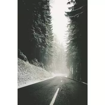 Туманный лес Туманная природа Река Деревья Гора Художественный плакат Холст Живопись Настенные принты Картина для гостиной Домашний декор 21cm30cm NoFrame