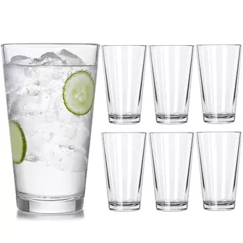 Tumbler glass 6 Highball glass unbreakable glass stylish glass coffee beer perfect for dishwasher safe [480ml pack] glass, cup, cup, tumbler, glass,
