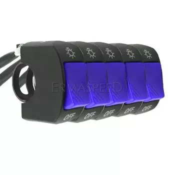 тумблер на руль мотоцикла, 5 шт., 7/8 дюйма, переключатель включения/выключения фар для U5 U7 U2, светодиодные фары для скутера красный