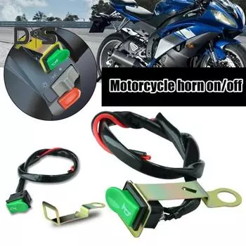 Тумблер звукового сигнала мотоцикла с металлическим креплением, универсальный переключатель управления звуковым сигналом, модификация мотоцикла, скутера, сменные аксессуары 1pc