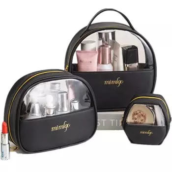 Tumecos Прозрачные туалетные принадлежности Косметика для путешествий Косметика для путешествий Хранение прозрачных больших косметических средств Портативная водонепроницаемая косметика черного цвета