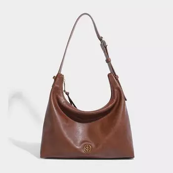 Tunan Bag Skeleton-skin Hobo Bag Casual Commuter Shoulder Underarm Bag Women Shoulder Shoulder Dumpling Bag Brown