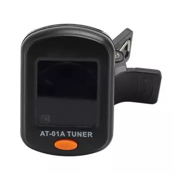 Тюнер для гитары с клипсой и подсветкой, точный цифровой электронный тюнер для бас-гитары, укулеле, скрипки, черный