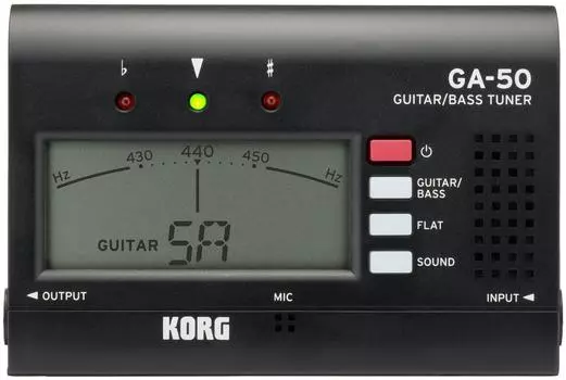 Тюнер KORG GuitarBass, GA-50, идеально подходит для индивидуальных занятий, выход включен, многострунная гитара