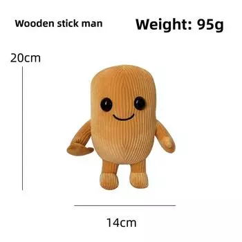 Tungtungsahur Shark Crocodile Wooden Stick Human Dolphin Cartoon Plush Toy Stick Figure