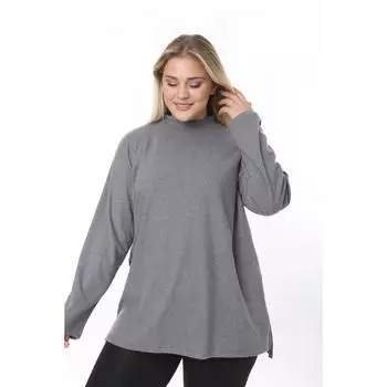 Туника большого размера с водолазкой и разрезом