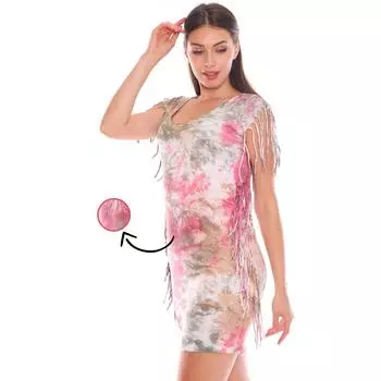 Туника с узором масляной краски и глубоким вырезом на спине