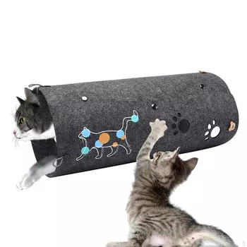 Туннель для кошек и котят, трубка для упражнений, сделай сам, игровой коврик, складной для бега