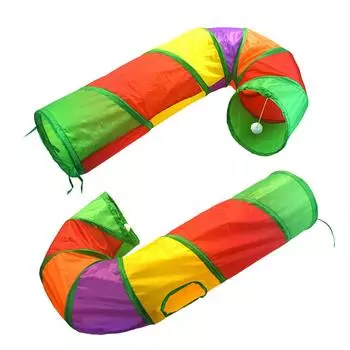 Туннель для кошек, интерактивная игрушка для домашних животных, складные радужные туннели для домашних животных, для обучения пряток, игрушек для кошек и щенков