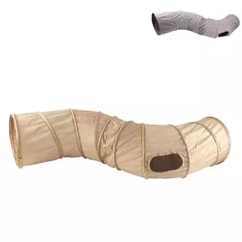 Туннель для кошек, складной, S-образный, для кошачьих игрушек, пещера для кошачьих игр, интерактивная игрушка, товары для домашних животных, для кошек, кроликов, щенков, морских свинок серый