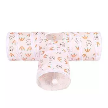 Туннель для кошек Труба Милый принт Интерактивный Развивающий Складной Игрушка-туннель для кошек для помещения и улицы T