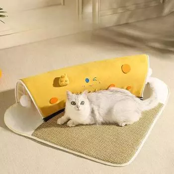 Туннельное гнездо для кошек Four Seasons Universal Pet Mat Mat Mat Полузакрытый домик для кошек Съемный и моющийся Очень большой домик для кошек