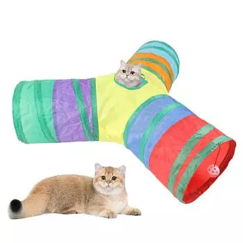 Туннельный домик для кошек, складная игровая труба, игровой туннель для маленьких животных, укрытие для собак, котят, игрушка для взаимодействия, постельное белье для домашних животных