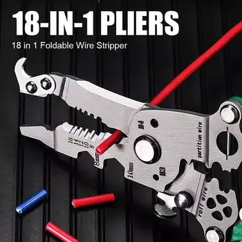 Tuosen Multi-function 18 In 1 Foldable Wire Strippe, улучшенный многофункциональный складной инструмент для зачистки проводов, многофункциональные плоскогубцы для зачистки проводов One Size