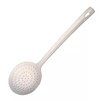 TUPMFG Кухонный перфорированный Общая длина Бесшовный Интегрированный Нержавеющая сталь Легко мыть в посудомоечной машине Серебряный Инструмент, Касу для фритюра, Половник, Скиндер, 33 см,