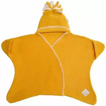 Tuppence Crumble Swaddle Star Afghan Stirrup for months 5060388821340 Bumblebee Yellow & Star-shaped 0-4