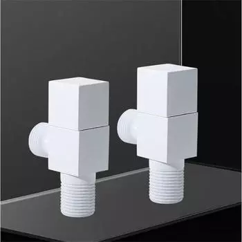 Tuqiu угловой клапан управления водой белый угловой клапан водопроводный кран для ванной комнаты 1/2*1/2 нержавеющая сталь черный угловой клапан