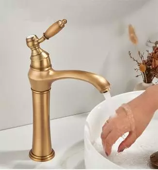 Tuqiu античный бронзовый смеситель для ванной комнаты латунный смеситель для раковины монтируемый на бортик кран для мойки горячая и холодная вода кран для раковины латунный смеситель для туалета