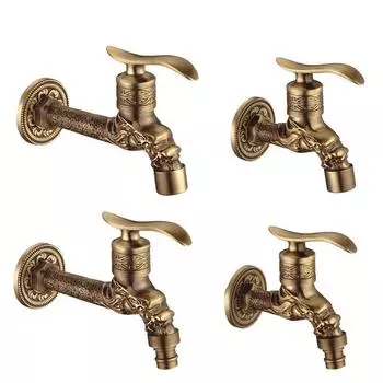 Tuqiu Антикварный кран для стиральной машины Садовый кран для крана Латунный кран для стиральной машины с резным драконом Уличный кран для холодной воды
