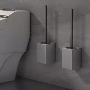 Tuqiu черный держатель для туалетной щетки с щеткой алюминиевый белый/серый набор держателей для чистки туалета в ванной