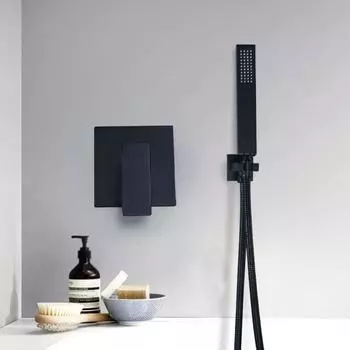 Tuqiu черный смеситель для душа для ванной комнаты, установленный на монтаже, матовый золотой смеситель для душа, смесители для холодной и горячей ванны и душа для ванной комнаты