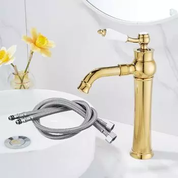 Tuqiu Gold смеситель для ванной комнаты, латунный хромированный смеситель для раковины, смеситель для холодной и горячей воды, кран для раковины с одной ручкой, кран для раковины с креплением на бортике