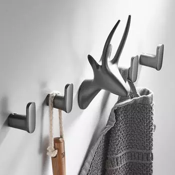 Tuqiu крючки для халата Gun Grey вешалка для полотенец крючок для одежды пальто шляпа сумки крючки настенное крепление латунный держатель для полотенец на дверь ванной комнаты