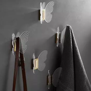 Tuqiu крючок для халата акриловый вешалка для полотенец крючок для одежды пальто шляпа сумки крючки настенный держатель для полотенец на дверь ванной комнаты бабочка
