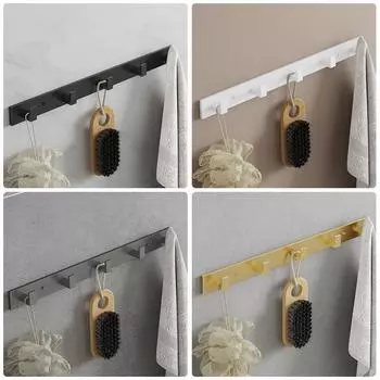 Tuqiu крючки для халата, черный крючок для одежды, ряд для шляп, матовый золотой крючок для халата, алюминиевый крючок для халата в ванной, набор аксессуаров для ванной, кухонная вешалка