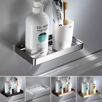 Tuqiu Rose Gold Bathroom Shelf Gold Soap Holder SUS 304 Black Bathroom Soap Dish Wall Mounted white Kitchen Storage holder чёрный