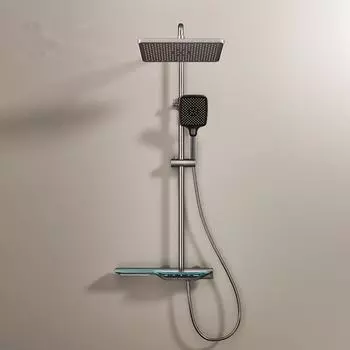 Tuqiu серый цифровой дисплей смеситель для душа ванной комнаты латунный душ для ванной комнаты латунный водопад ванна и душ набор смесителей