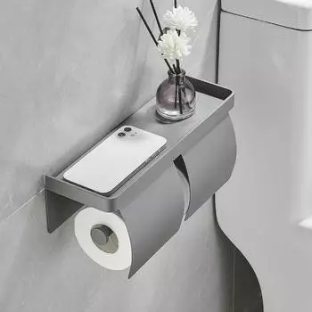 Tuqiu серый держатель для туалетной бумаги полка с подносом алюминиевый держатель для салфеток настенный держатель для салфеток черный держатель для рулонов туалетной бумаги серый