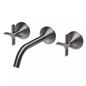 Tuqiu Серый смеситель для раковины Настенный смеситель для раковины в ванной Матовый смеситель для раковины вращающийся широко распространенный смеситель для раковины