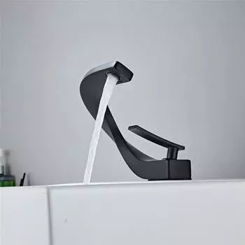 Tuqiu смеситель для раковины современный черный смеситель для ванной комнаты матовый золотой/никель/хром кран для раковины кран для горячей и холодной воды новый белый