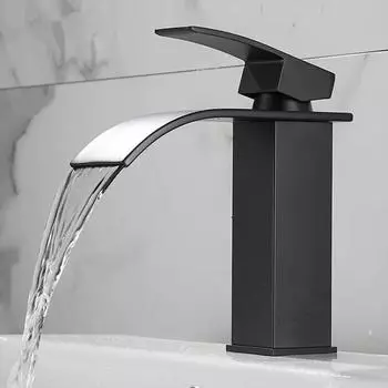 Tuqiu смеситель для ванной комнаты черный смеситель для раковины латунный смеситель для водопада смеситель для ванной комнаты смеситель для раковины горячий и холодный кран для раковины