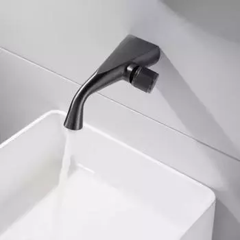 Tuqiu смеситель для ванной комнаты с латунной щеткой, настенный, золотой смеситель для раковины, латунный смеситель для мойки, кран для горячей и холодной воды белый