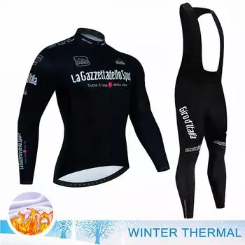 Тур по Италии Зимний комплект веломайки с длинным рукавом Одежда для горного велосипеда Термофлисовая гоночная одежда для велоспорта M