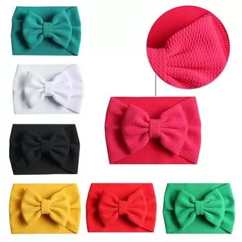 Тюрбан для детей, повязка на голову своими руками, 1 шт., аксессуары для волос, текстурированная тканевая повязка для волос, большой бант, популярная ручная работа красный