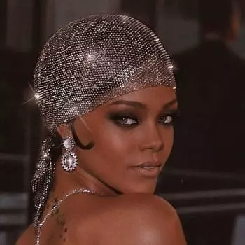 Тюрбан Стразы Бандана Винтаж Ажурная сетка Головной платок Ювелирные изделия Aurora Borealis Повязка для волос Вечеринка Green Rhinestone