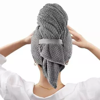 Turban Wrap Head Towel Shower Caps Dry Hair Towel Cap Dry Hair Towel Wrap Quick Drying Towel серый