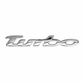 Turbo Emblem TURBO Turbo Наклейка с эмблемой на автомобиль Наклейка на автомобиль 20 мм x 135 мм Серебряная [NEGUES]