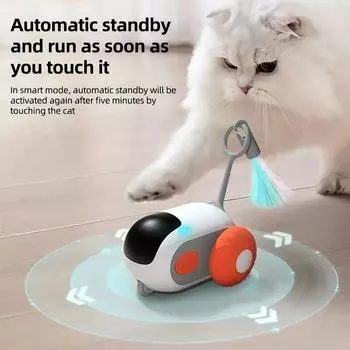 Turbo Tail Cat Toy Three Modes Interactive Electronic Smart Cat Toy Remote Control Rechargeable Automatic Moving Cat Exercise оранжевый