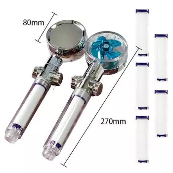 Turbocharged Shower Head, Handheld Turbo Fan High Pressure Shower Head With 5 Filters, Household Shower Body Spray For Bathroom