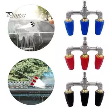 Турбонасадка для мойки высокого давления 4-в-1 4000 фунтов на кв. дюйм, вращающаяся на 360 градусов, быстроразъемная турбонасадка для мойки высокого давления A чёрный